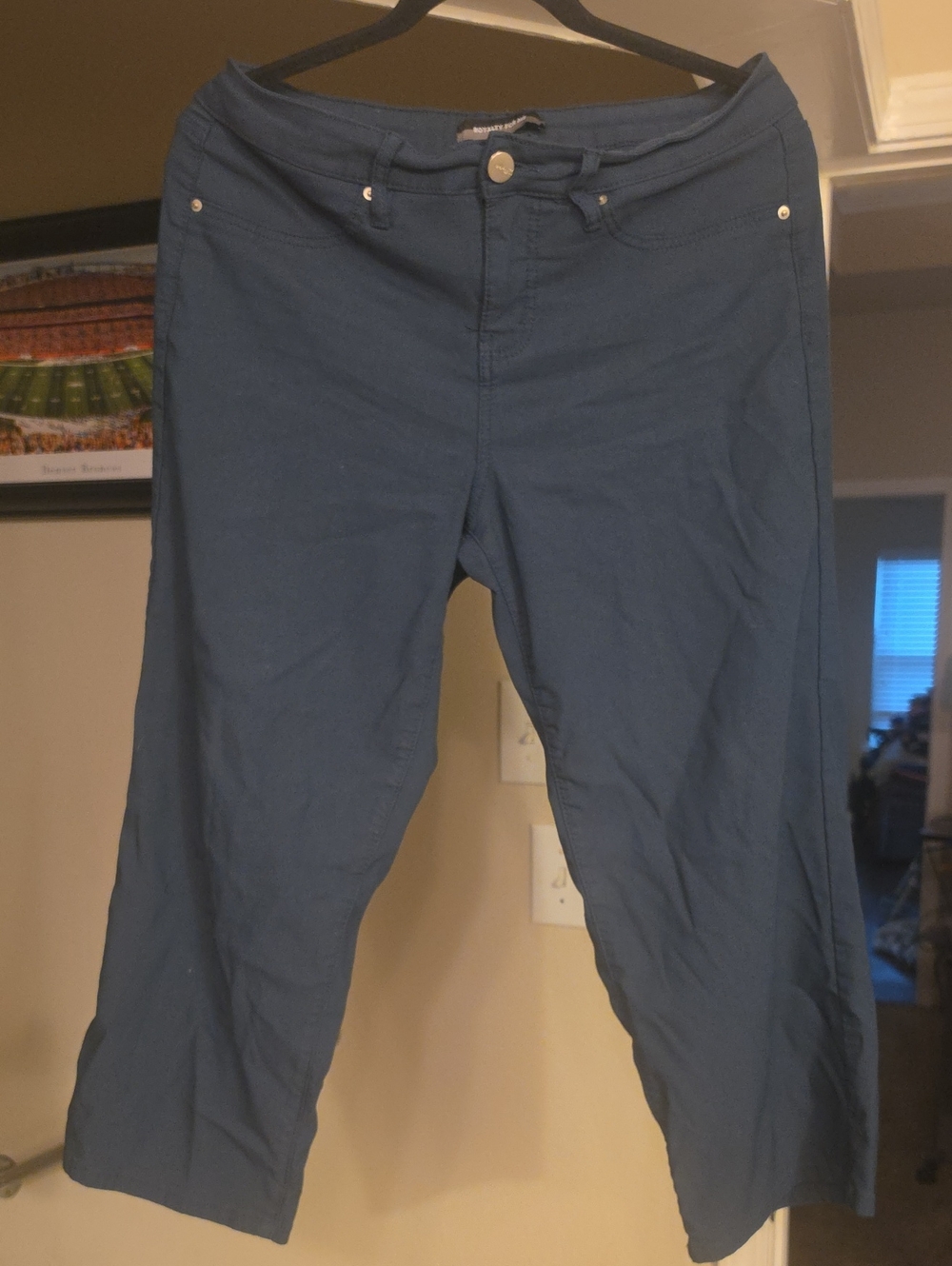 Royalty For Me Teal Cropped Pants with Branded Waist Label